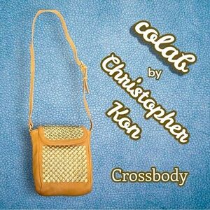colab by Christopher Kon Gold Studded Brown Crossbody
